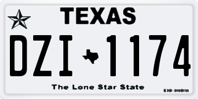 TX license plate DZI1174