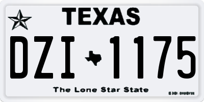TX license plate DZI1175