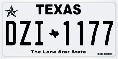 TX license plate DZI1177
