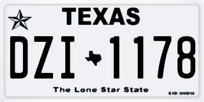 TX license plate DZI1178