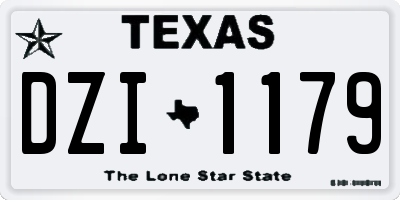 TX license plate DZI1179