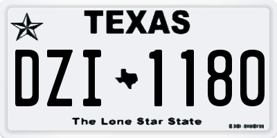 TX license plate DZI1180