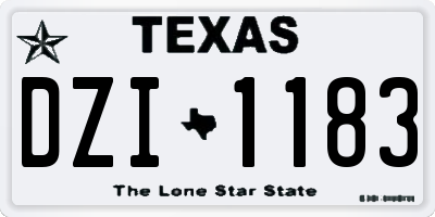 TX license plate DZI1183