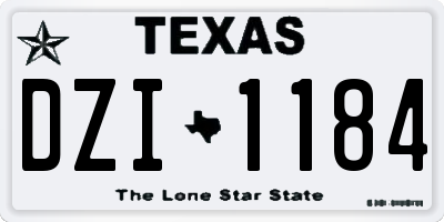 TX license plate DZI1184