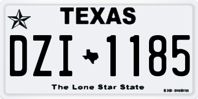 TX license plate DZI1185