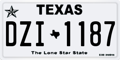 TX license plate DZI1187