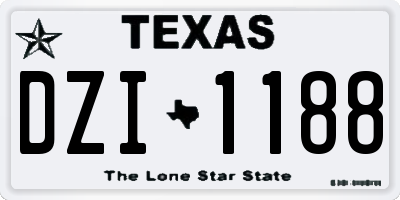 TX license plate DZI1188