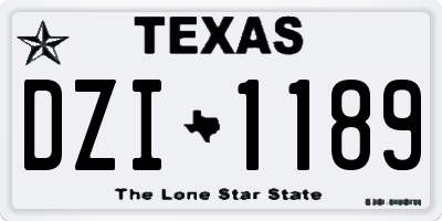 TX license plate DZI1189