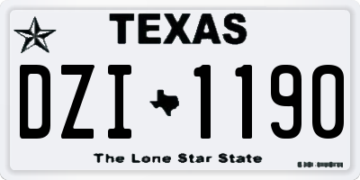 TX license plate DZI1190