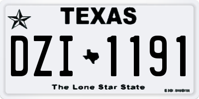 TX license plate DZI1191