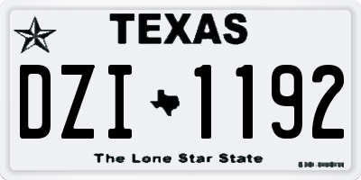 TX license plate DZI1192