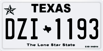 TX license plate DZI1193