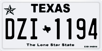 TX license plate DZI1194