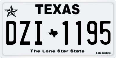 TX license plate DZI1195