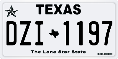 TX license plate DZI1197
