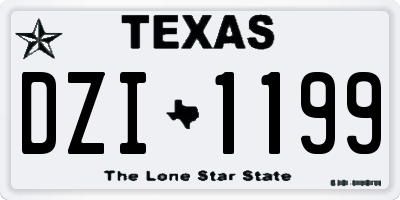TX license plate DZI1199