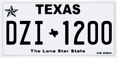 TX license plate DZI1200