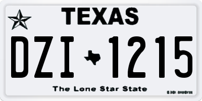 TX license plate DZI1215