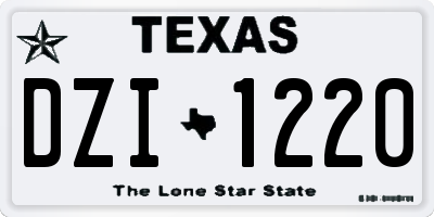 TX license plate DZI1220