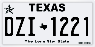 TX license plate DZI1221