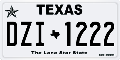 TX license plate DZI1222