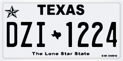 TX license plate DZI1224
