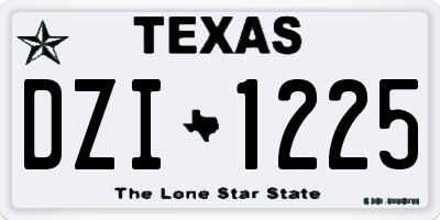 TX license plate DZI1225