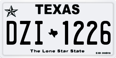TX license plate DZI1226
