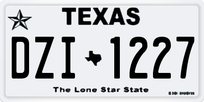TX license plate DZI1227