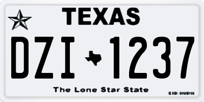 TX license plate DZI1237