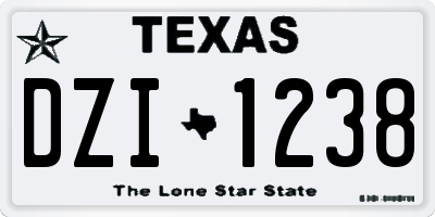 TX license plate DZI1238