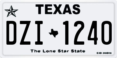 TX license plate DZI1240