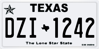 TX license plate DZI1242