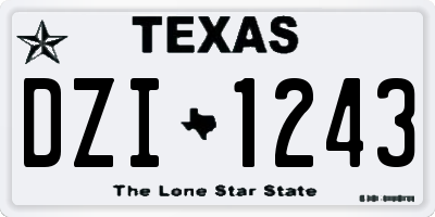 TX license plate DZI1243