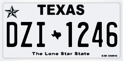 TX license plate DZI1246
