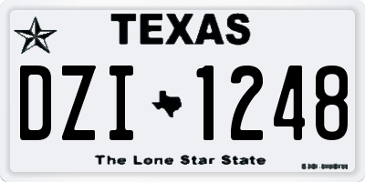 TX license plate DZI1248