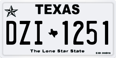 TX license plate DZI1251