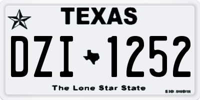 TX license plate DZI1252