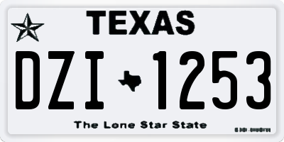 TX license plate DZI1253