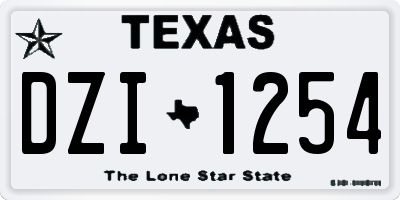 TX license plate DZI1254