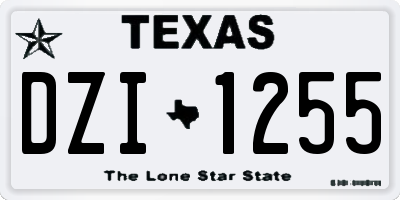 TX license plate DZI1255