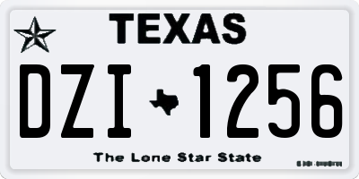 TX license plate DZI1256