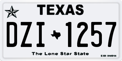 TX license plate DZI1257
