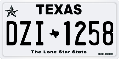 TX license plate DZI1258