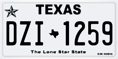 TX license plate DZI1259