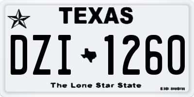 TX license plate DZI1260