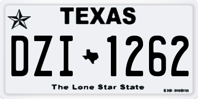TX license plate DZI1262
