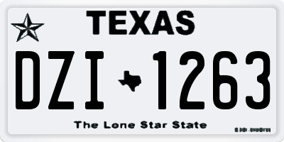 TX license plate DZI1263