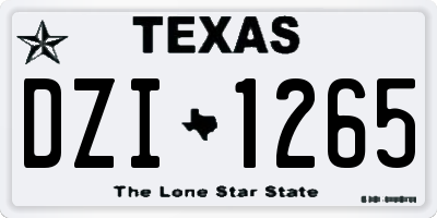 TX license plate DZI1265