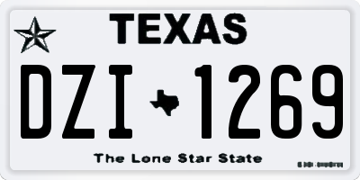 TX license plate DZI1269